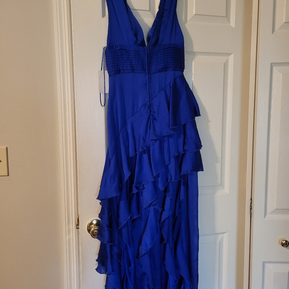 NWT- Elegant Blue Ruffled Women's Dress-HOMECOMING DANCE - Picture 6 of 9